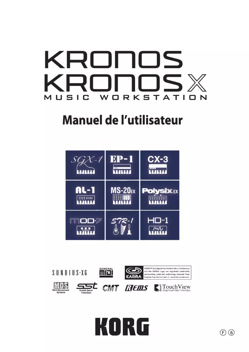 Page 1 de la notice Manuel utilisateur Korg Kronos X