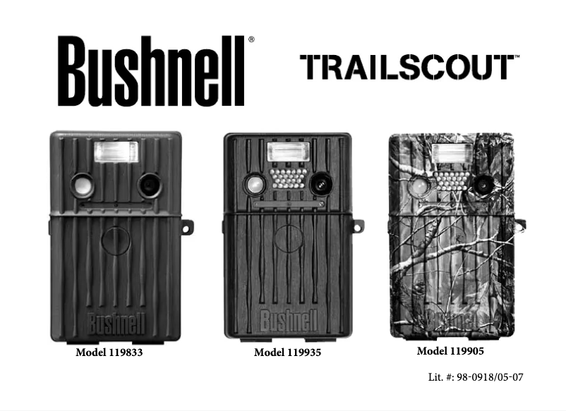 Page n°1 - Manuel utilisateur Bushnell TrailScout 119935