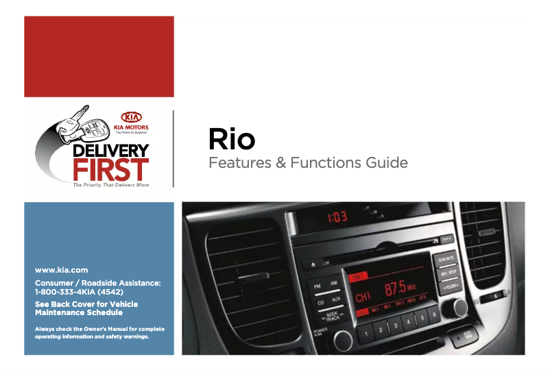 Page 1 de la notice Manuel utilisateur Kia Rio (2011)