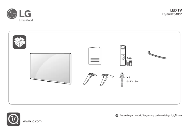 Image de la première page du manuel de l'appareil 75UT640S0TA