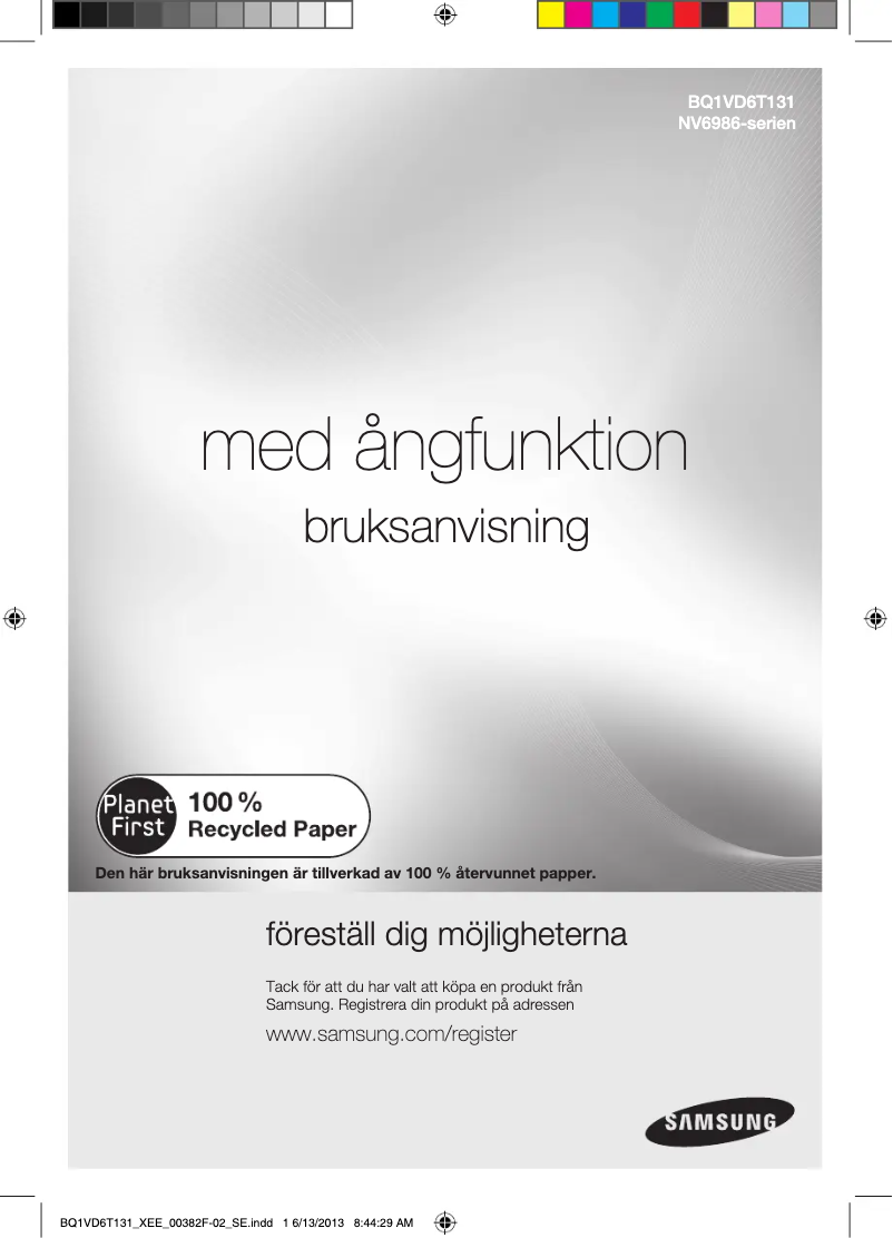 Page n°1 - Manuel utilisateur Samsung NV6986BJUSR/EE