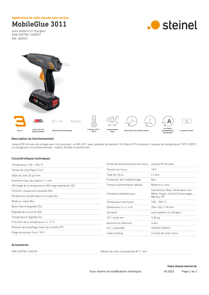 Image de la première page du manuel de l'appareil MobileGlue 3011