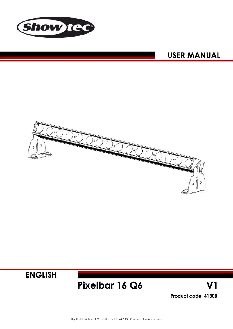 Page 1 de la notice Manuel utilisateur Showtec Pixelbar 16 Q6