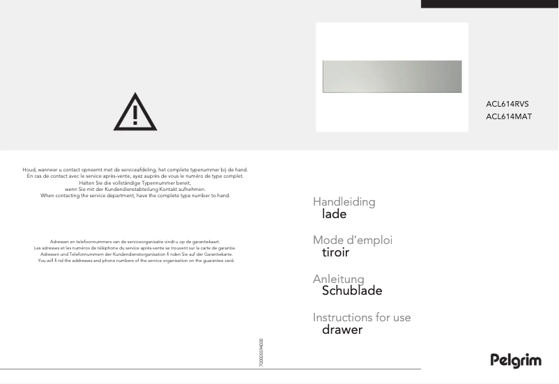Page 1 de la notice Manuel utilisateur Pelgrim ACL614