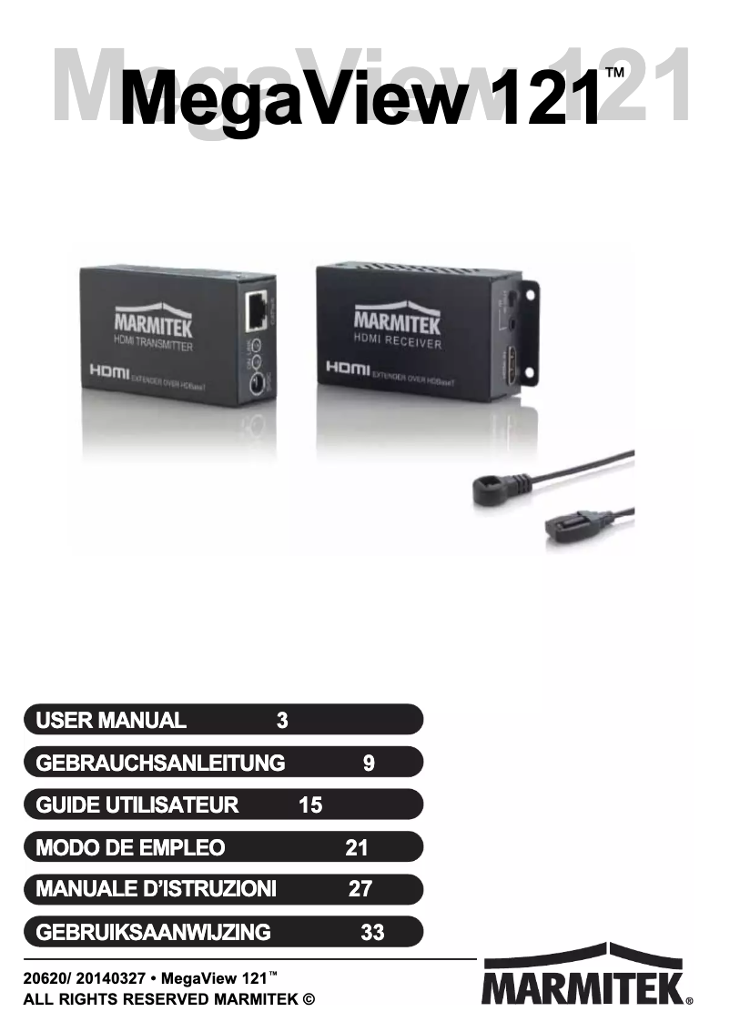 Page 1 de la notice Manuel utilisateur Marmitek MegaView 121