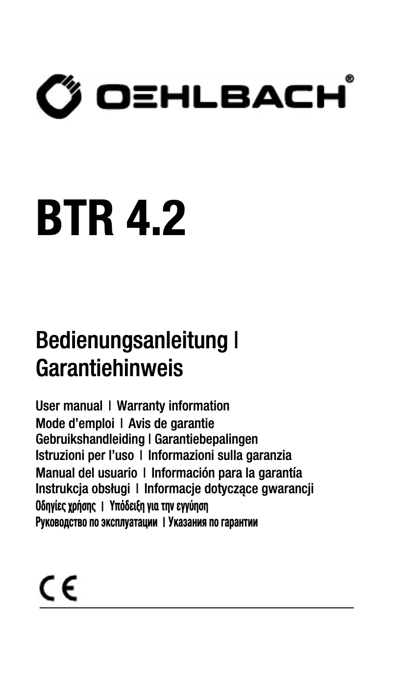 Page n°1 - Manuel utilisateur Oehlbach BTR 4.2