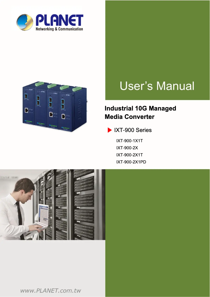 Page 1 de la notice Manuel utilisateur Planet IXT-900-1X1T