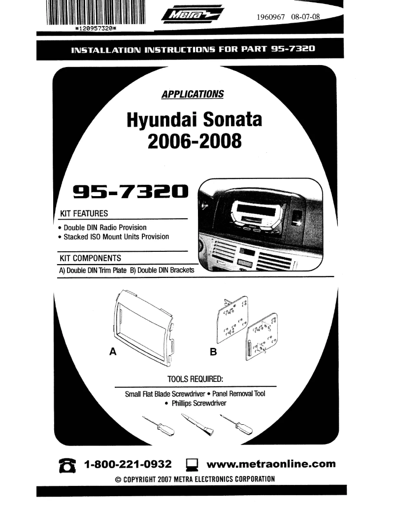 Page 1 de la notice Manuel utilisateur Metra 95-7320