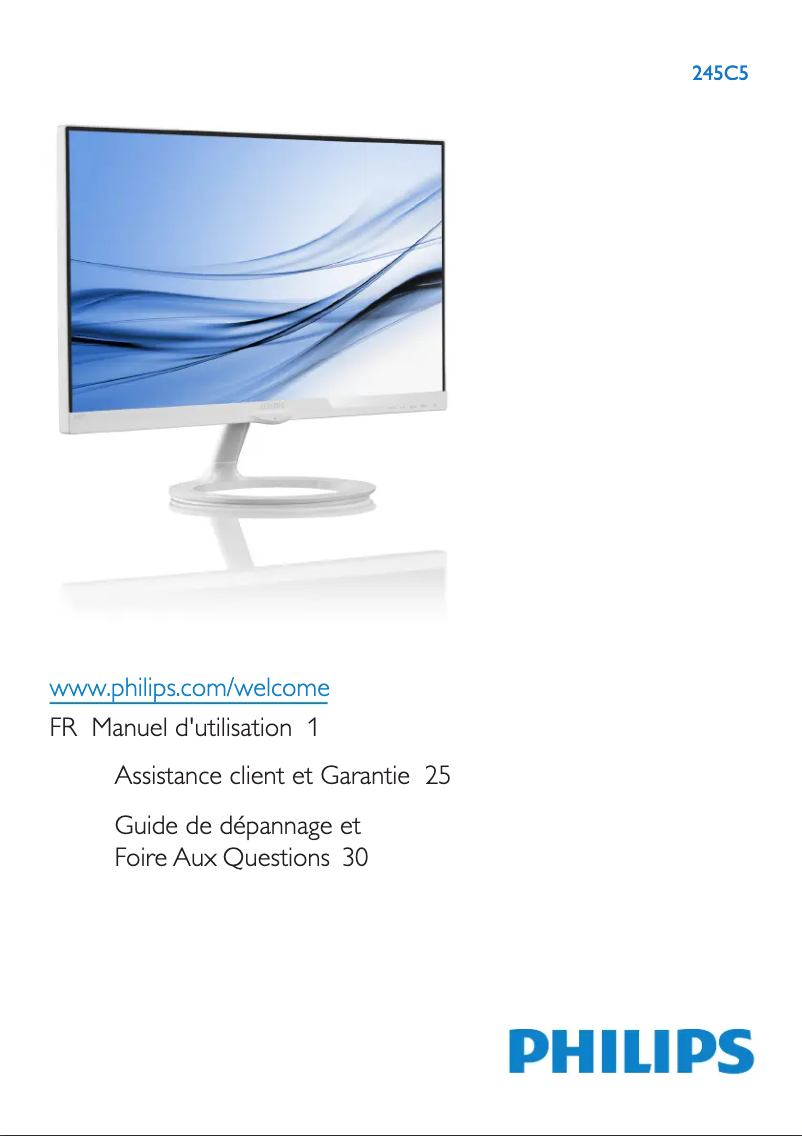 Page 1 de la notice Manuel utilisateur Philips 245C5QHAW