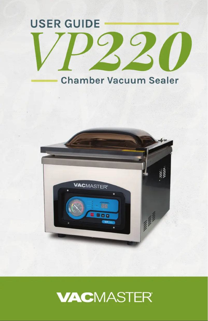 Page n°1 - Manuel utilisateur Vacmaster VP220