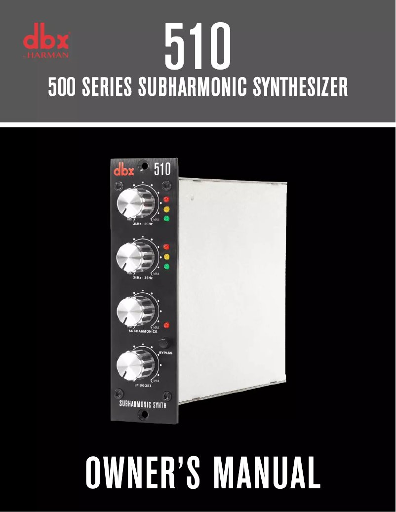 Página 1 del manual Manual de usuario DBX 510