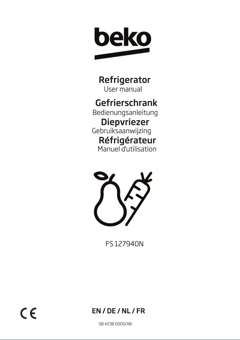 Page 1 de la notice Manuel utilisateur Beko FS127940N