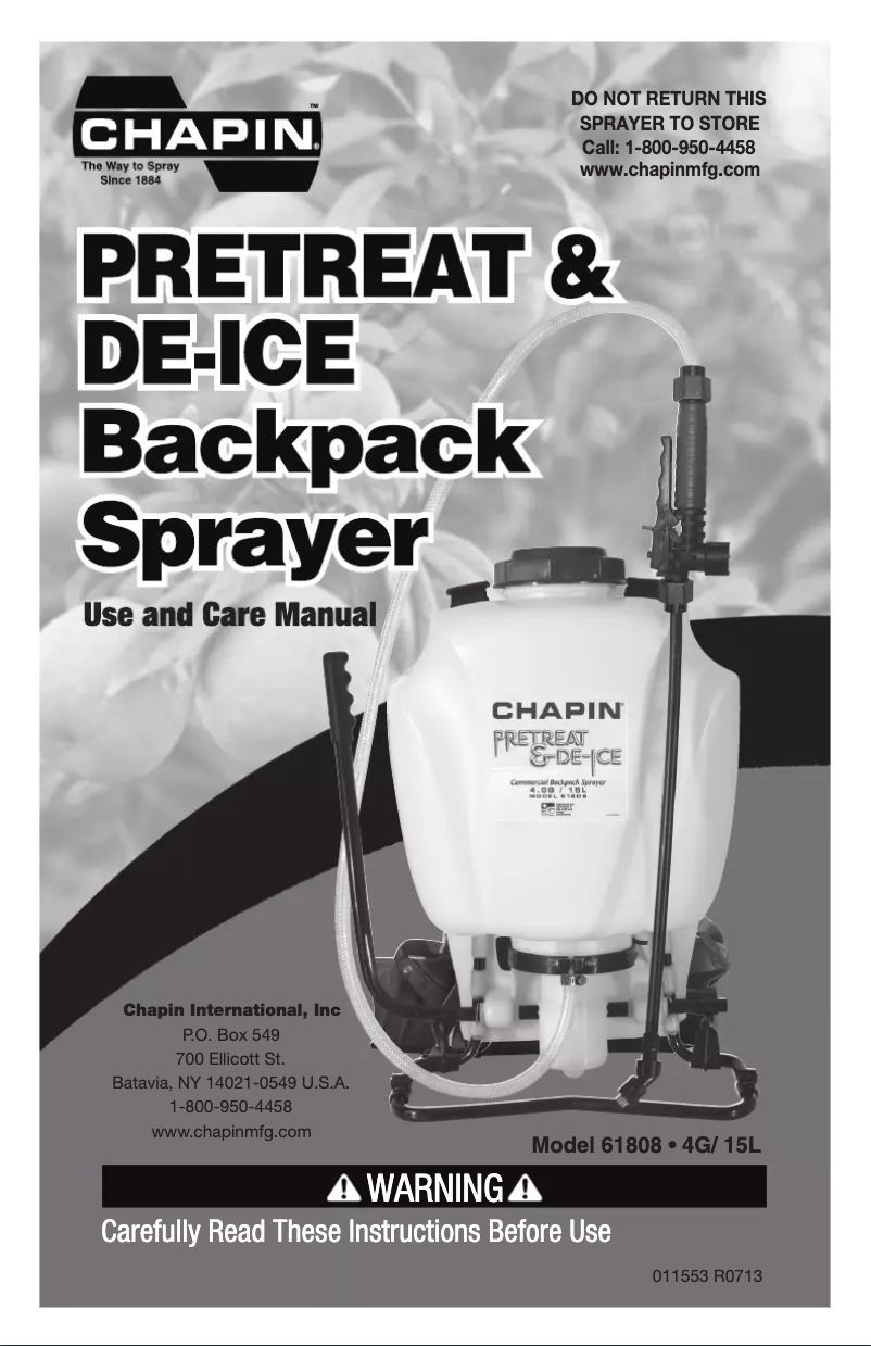 Page 1 de la notice Manuel utilisateur Chapin 61808