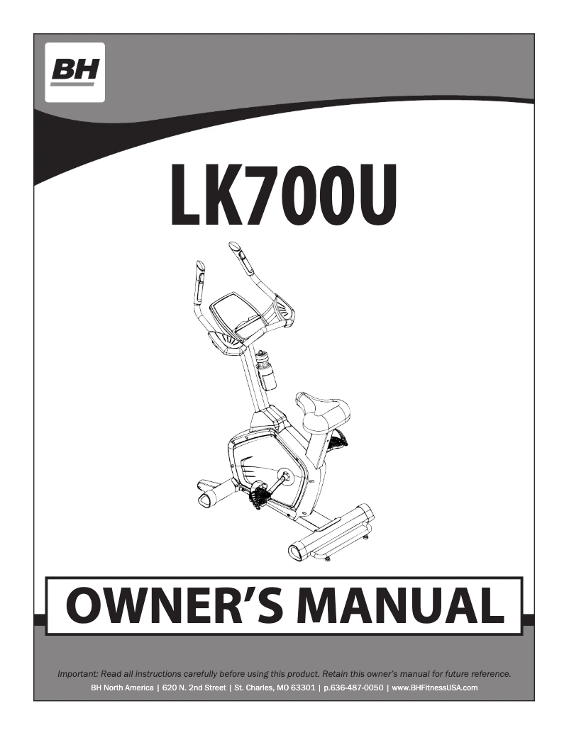 Page 1 de la notice Manuel utilisateur BH Fitness LK700U