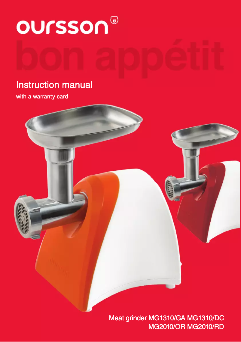 Page n°1 - Manuel utilisateur Oursson MG2010