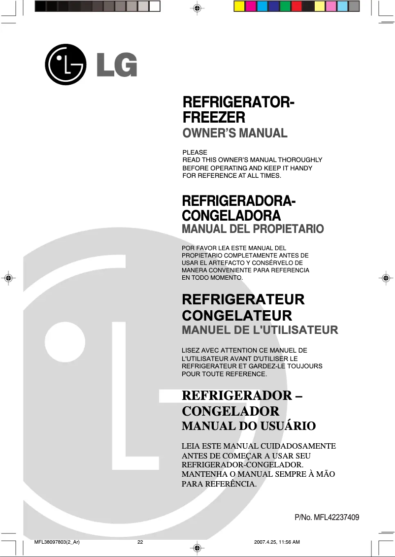 Page 1 de la notice Manuel utilisateur LG GR-B680YC