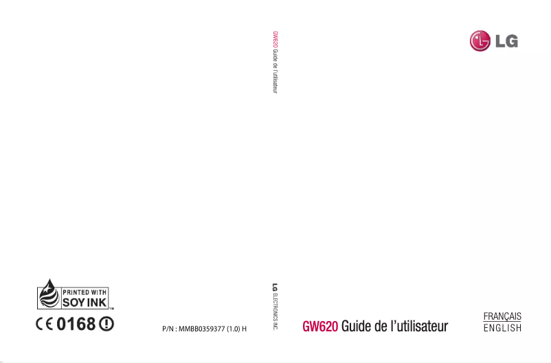 Page 1 de la notice Manuel utilisateur LG GW620