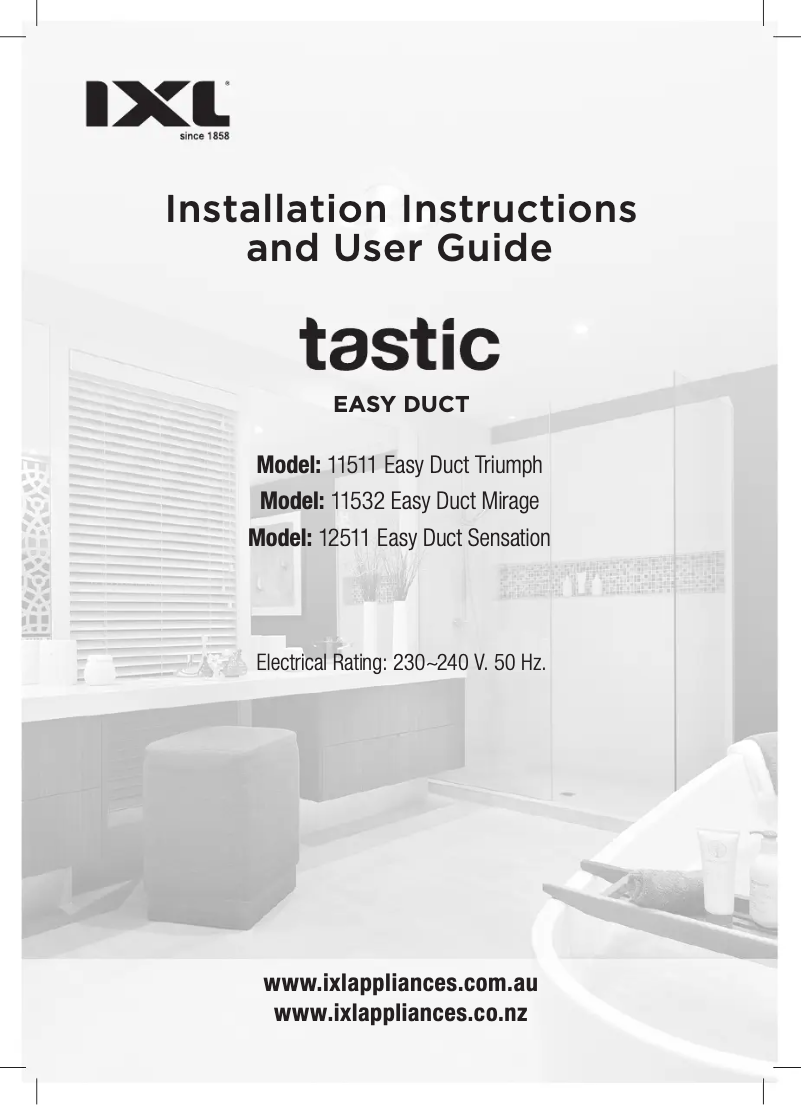 Image de la première page du manuel de l'appareil Sensation Easy Duct Smart Switch 12521