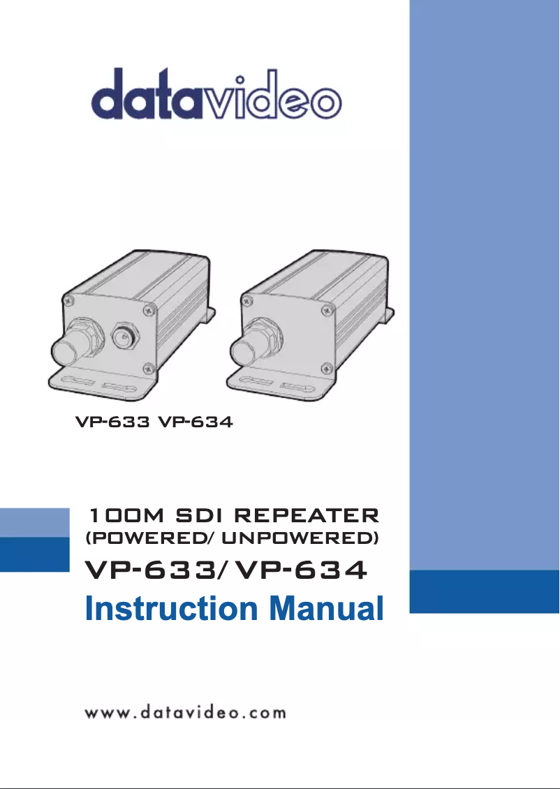 Page n°1 - Manuel utilisateur DataVideo VP-634