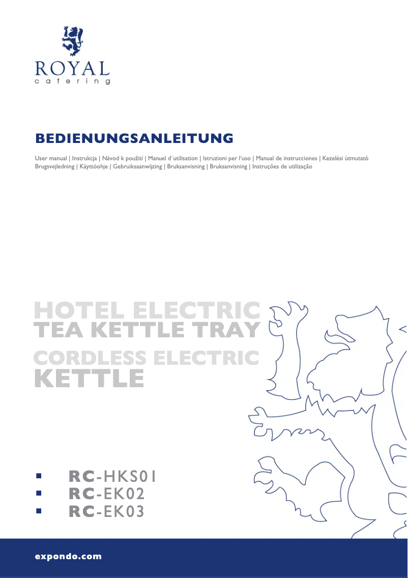 Page 1 de la notice Manuel utilisateur Royal Catering RC-HKS01