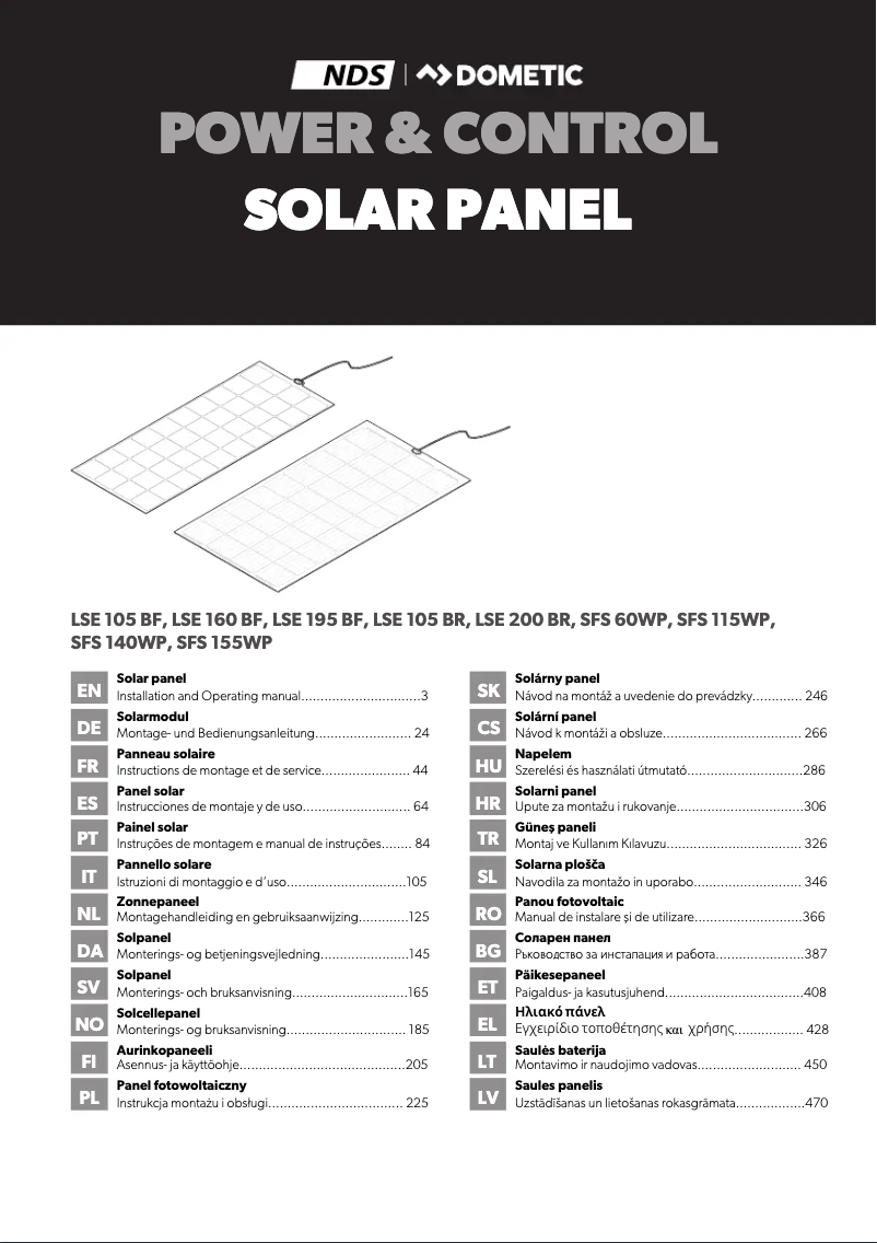 Page 1 de la notice Guide d'installation Dometic SFS115WP
