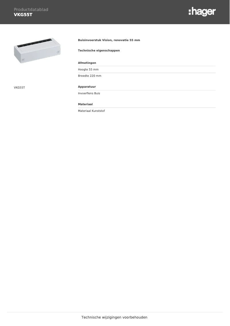 Image de la première page du manuel de l'appareil Vision VKG55T