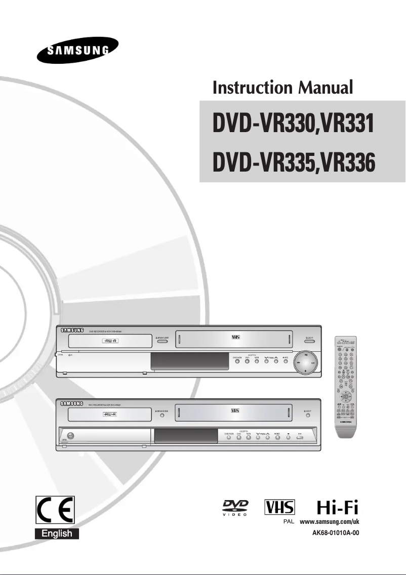 Image de la première page du manuel de l'appareil DVD-VR336