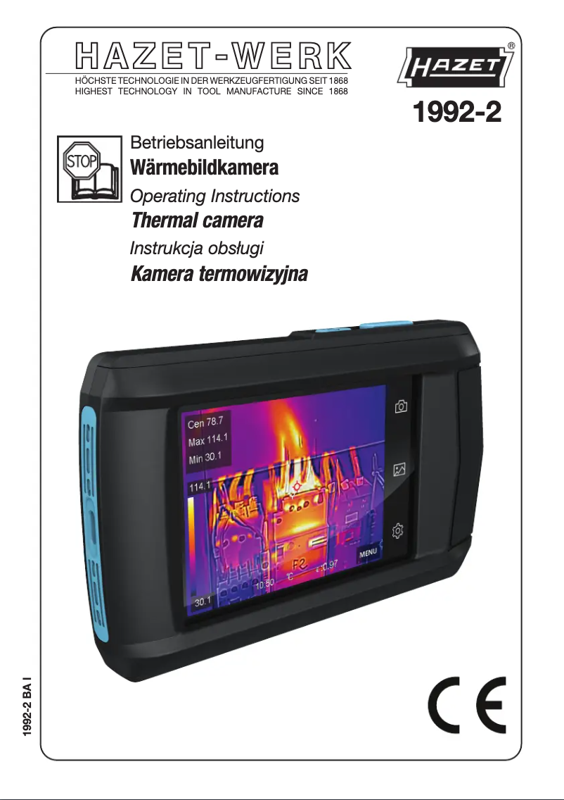 Image de la première page du manuel de l'appareil 1992-2