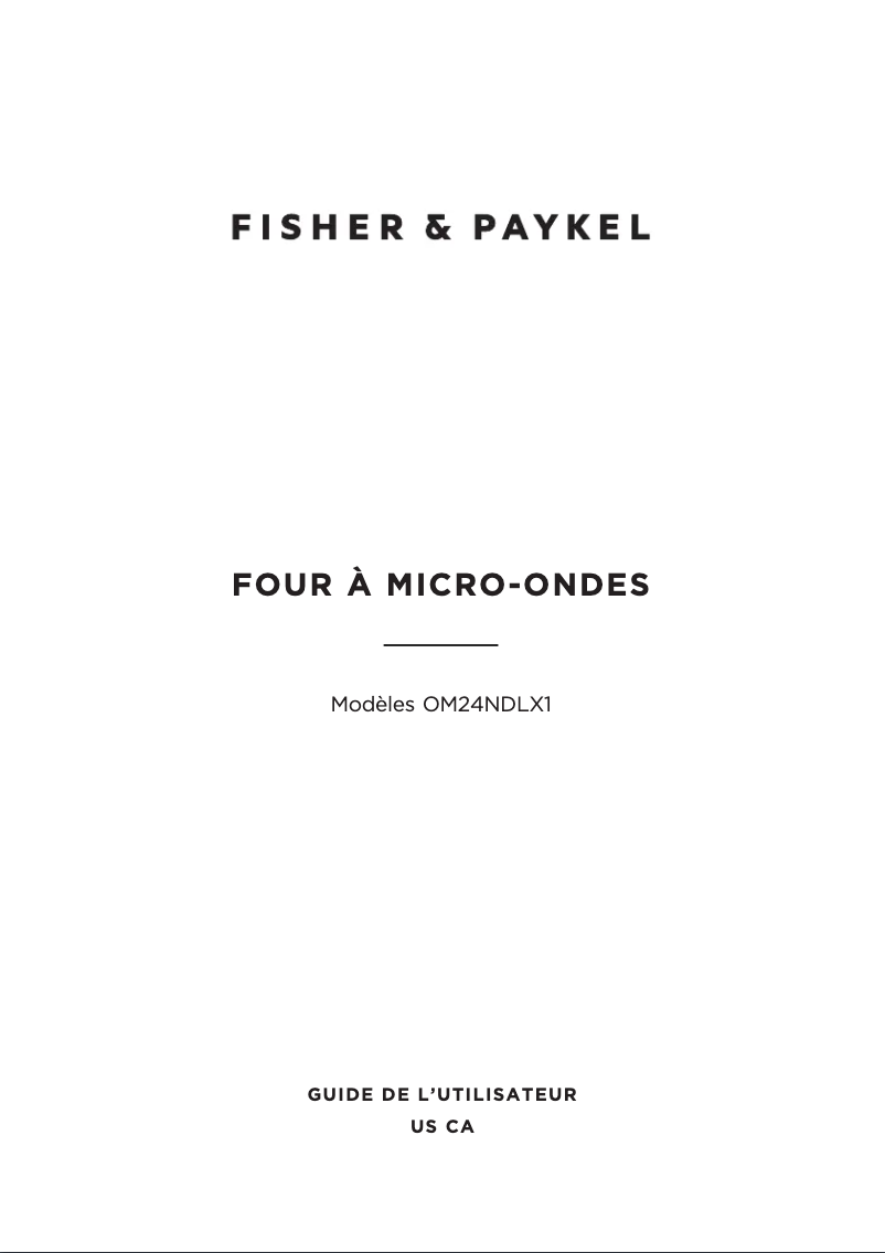 Page n°1 - Manuel utilisateur Fisher & Paykel OM24NDLX1