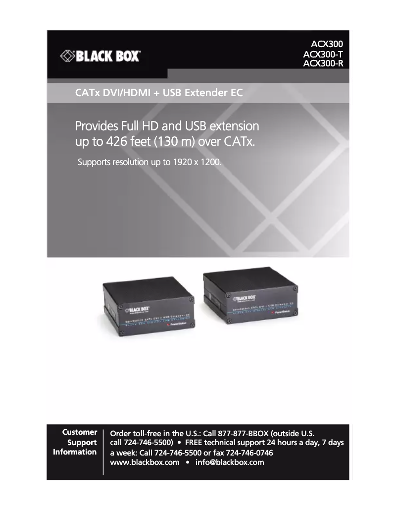 Page n°1 - Manuel utilisateur Black Box ACX300-R