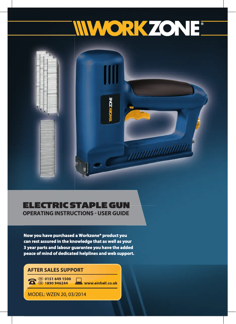 Page n°1 - Manuel utilisateur Workzone WZEN 20