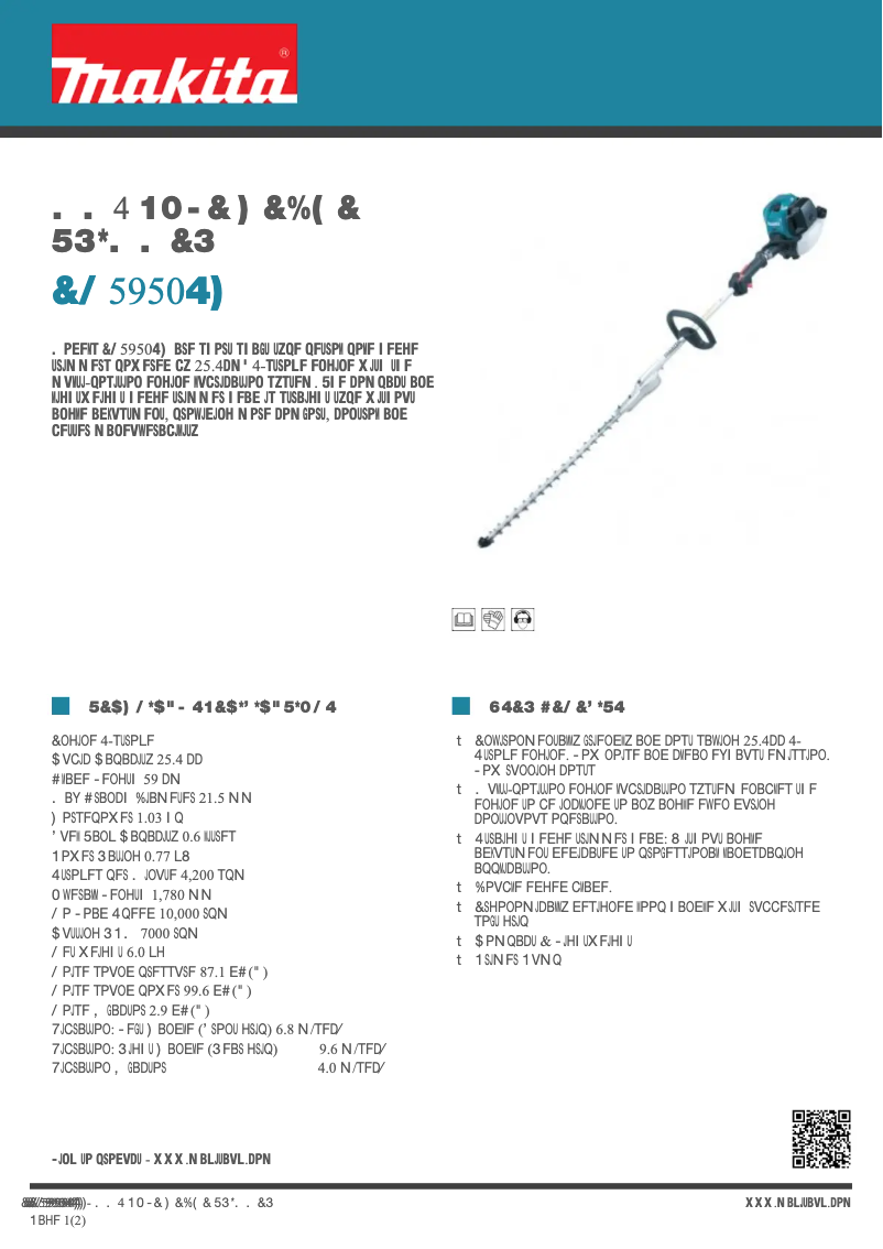 Page n°1 - Fiche technique Makita EN5950SH