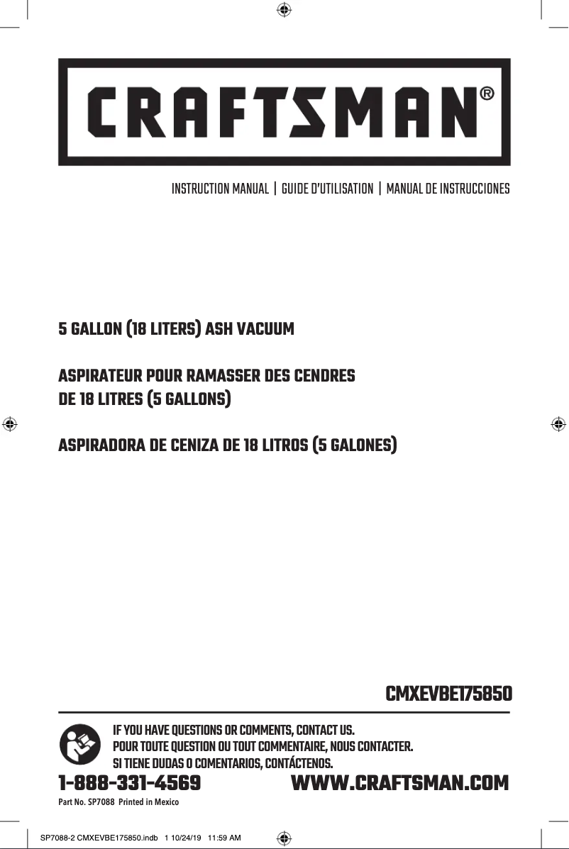 Página 1 del manual Manual de usuario Craftsman CMXEVBE17585