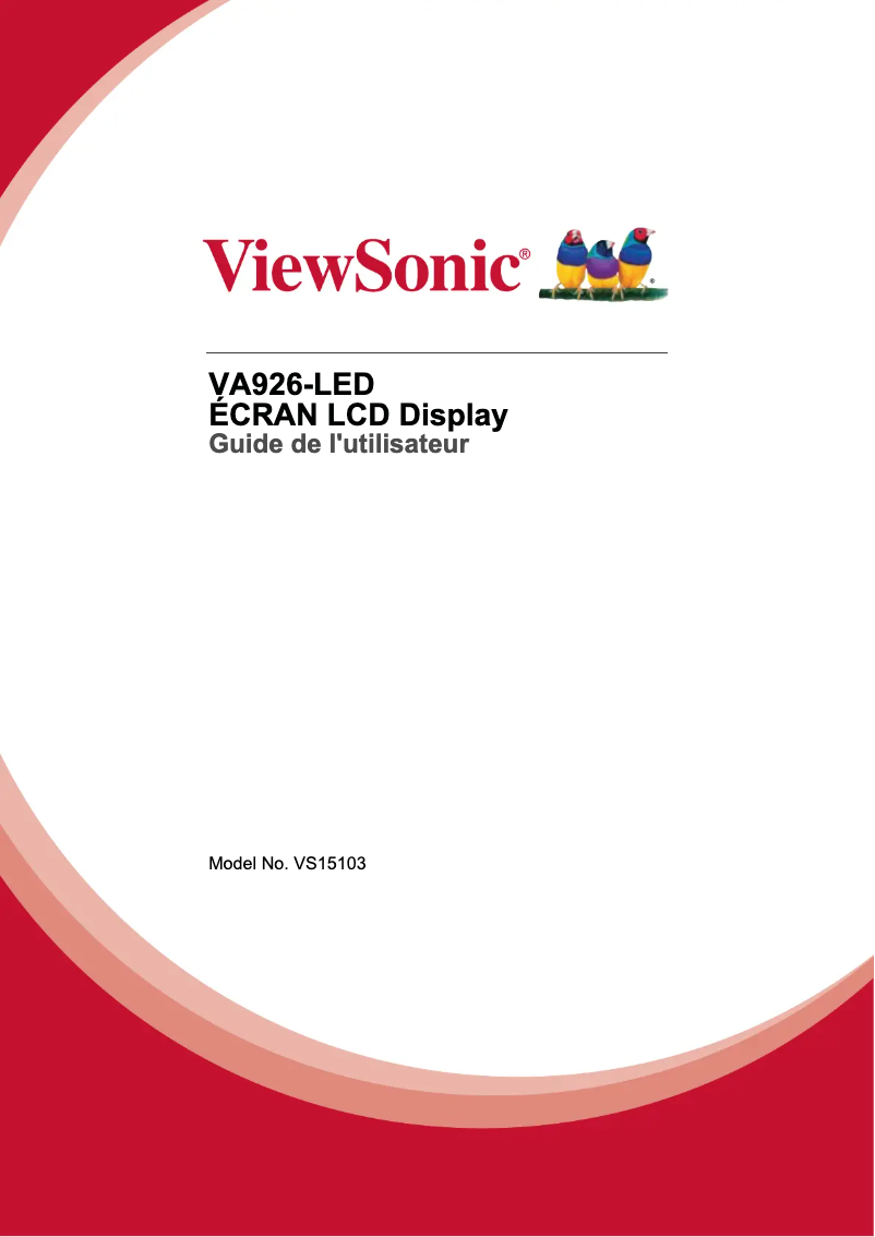 Página 1 del manual Manual de usuario Viewsonic VA926-LED