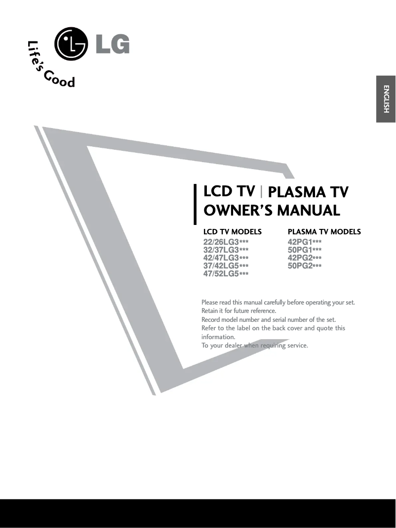 Page 1 de la notice Manuel utilisateur LG 47LG30RA