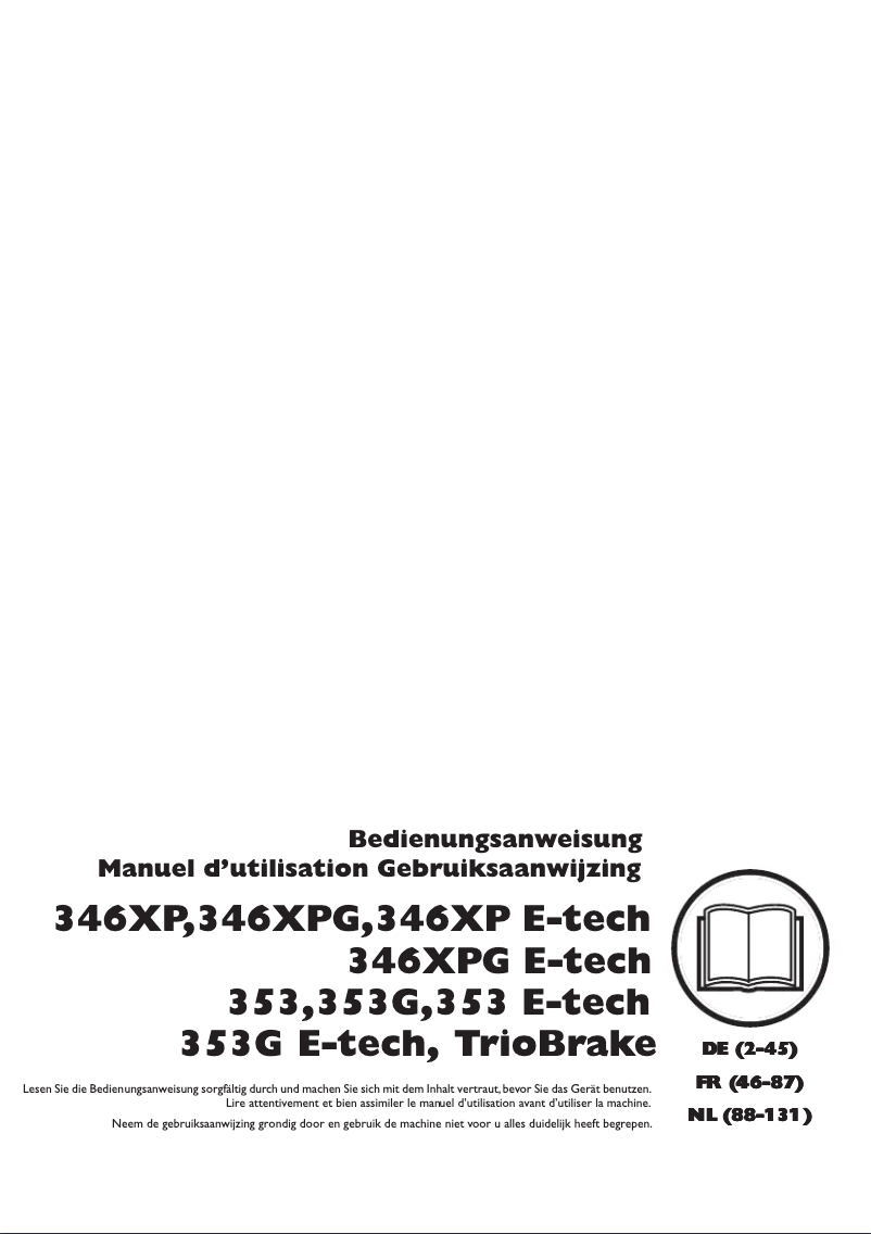 Page 1 de la notice Manuel utilisateur Husqvarna 353G E-Tech TrioBrake