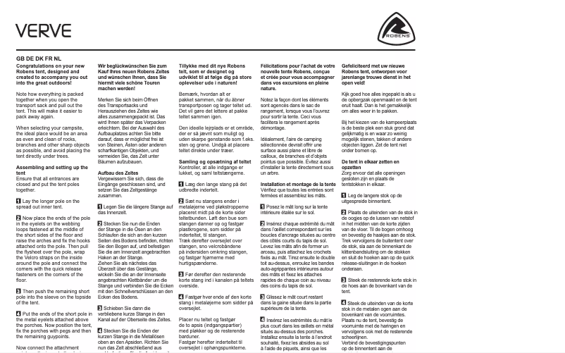 Page n°1 - Manuel utilisateur Robens Verve 2