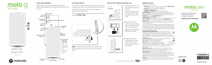 Image de la première page du manuel de l'appareil Moto G Stylus