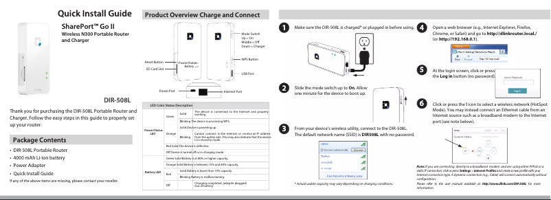 Image de la première page du manuel de l'appareil SharePort Go II DIR-508L
