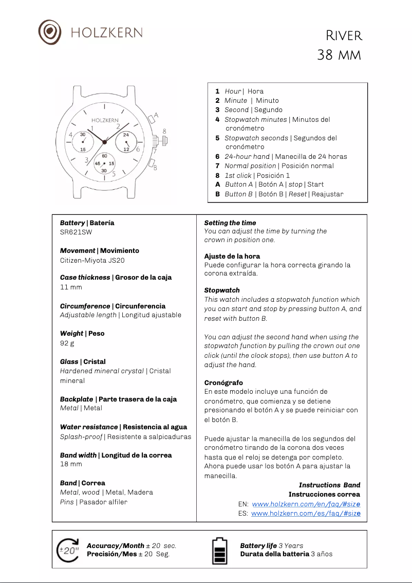Page 1 de la notice Manuel utilisateur Holzkern Noire