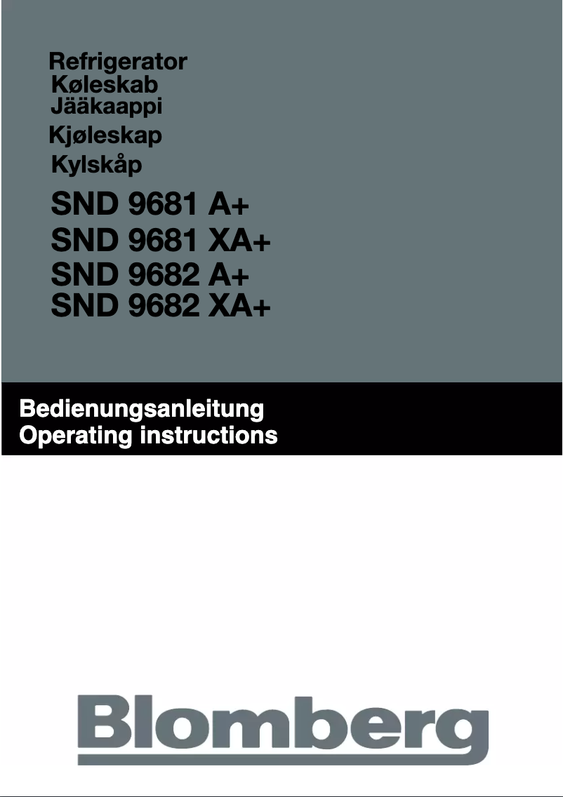 Page 1 de la notice Manuel utilisateur Blomberg SND 9682 A+