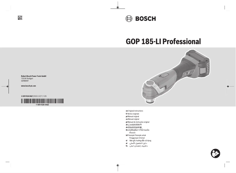 Page 1 de la notice Manuel utilisateur Bosch GOP 185-LI Professional
