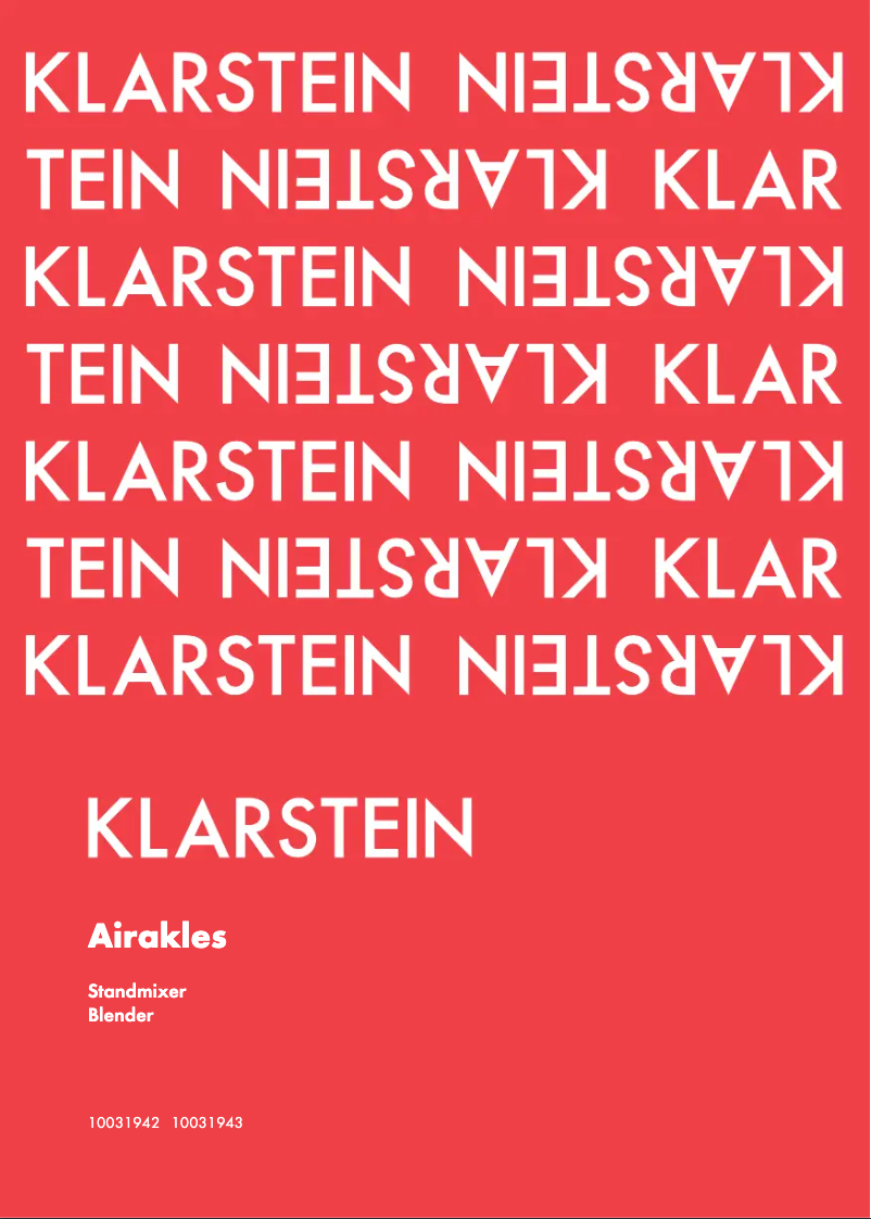 Page n°1 - Manuel utilisateur Klarstein Airakles 10031942