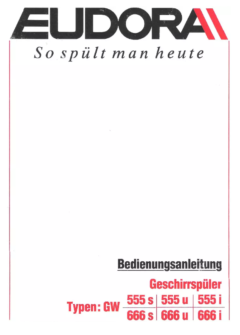 Page 1 de la notice Manuel utilisateur Eudora GW 666