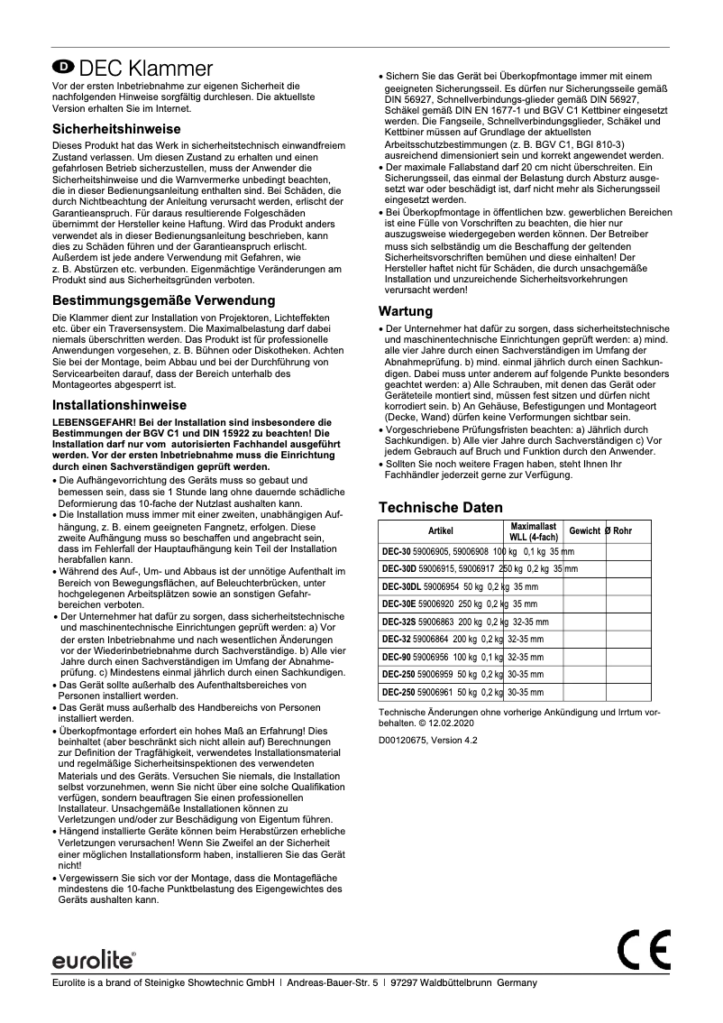 Imagen de la primera página del manual del dispositivo DEC-30D