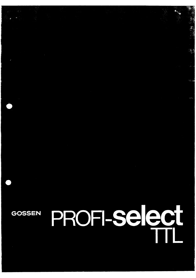 Page 1 de la notice Manuel utilisateur Gossen PROFI-SELECT TTL