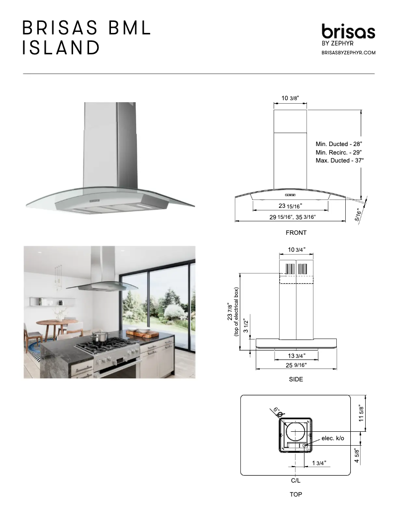Page n°1 - Fiche technique Zephyr Brisas BML-E36BG