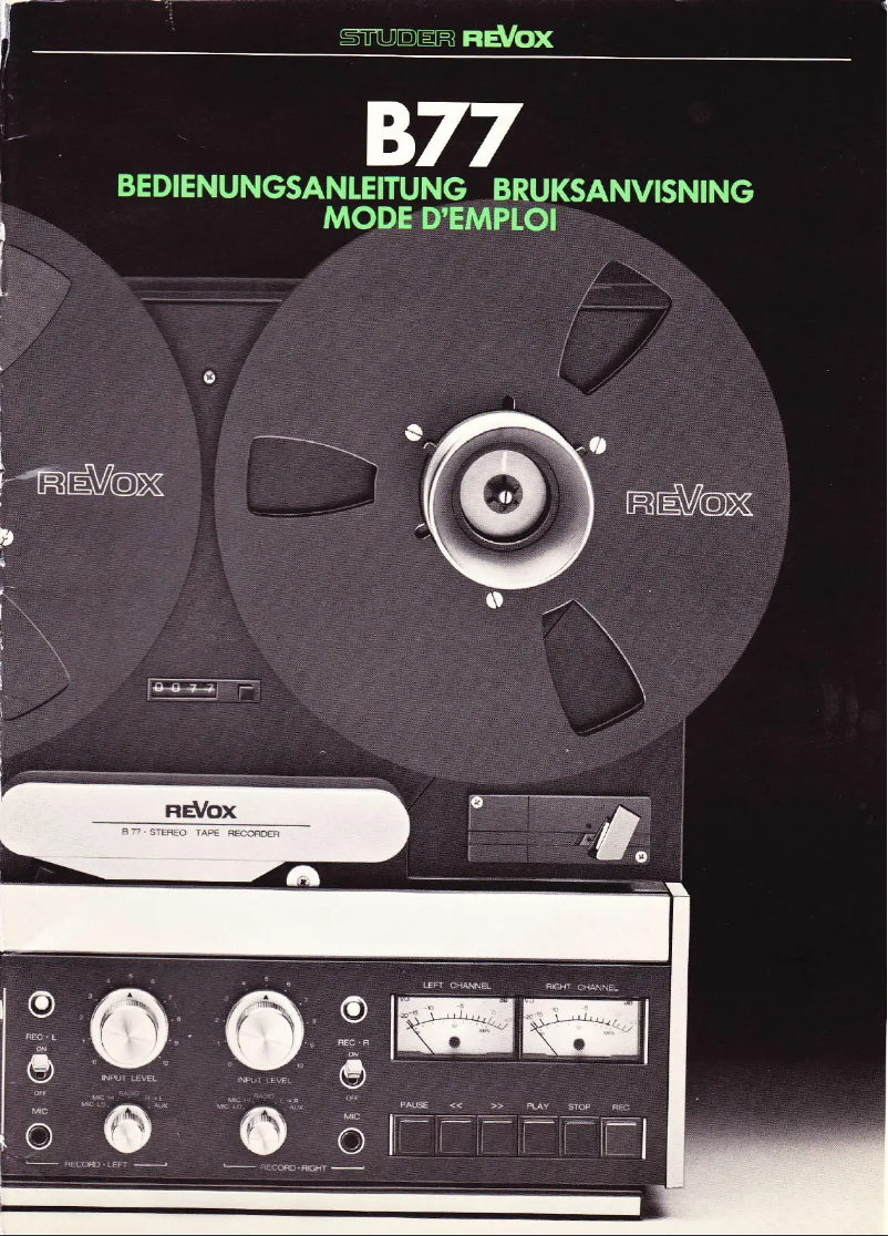 Image de la première page du manuel de l'appareil B77