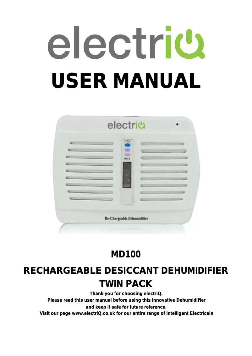 Página 1 del manual Manual de usuario ElectriQ MD100