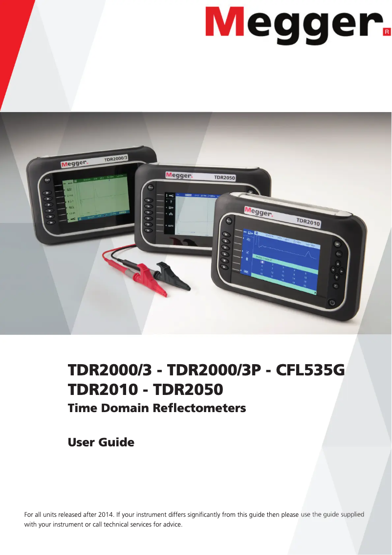 Page 1 de la notice Manuel utilisateur Megger CFL535G